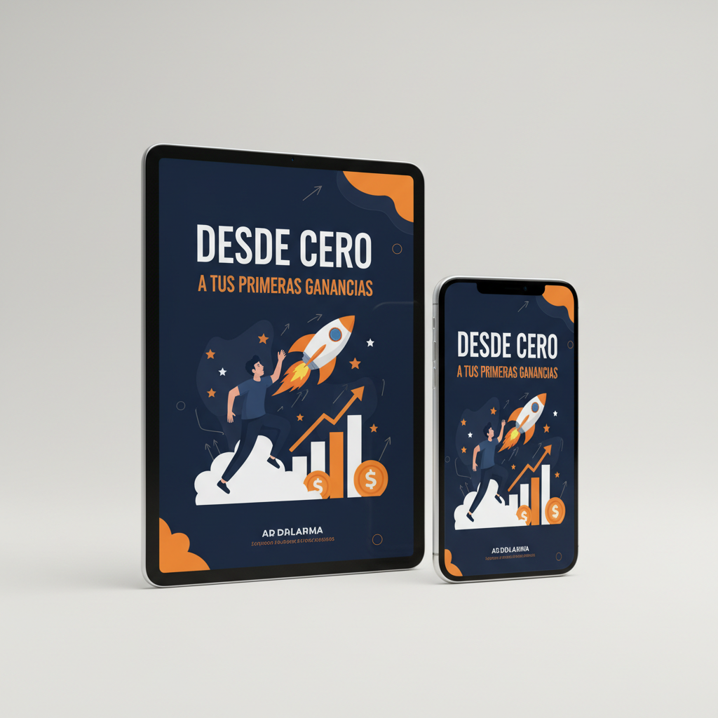 Mockup guía digital Desde Cero a Tus Primeras Ganancias