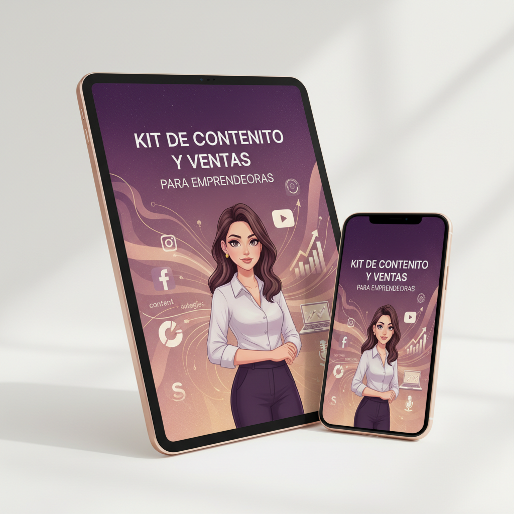 Mockup Kit de Contenido y Ventas para Emprendedoras