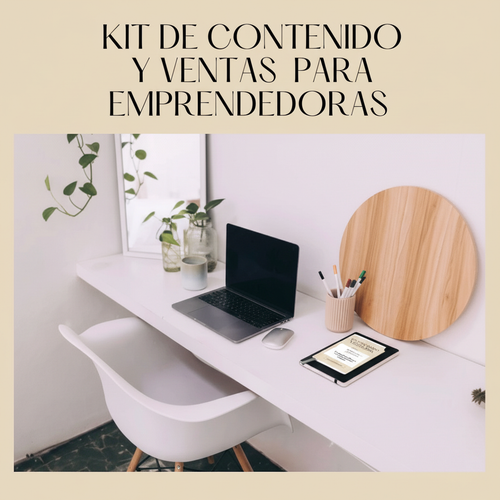 Mockup del Kit de Contenido y Ventas para Emprendedoras